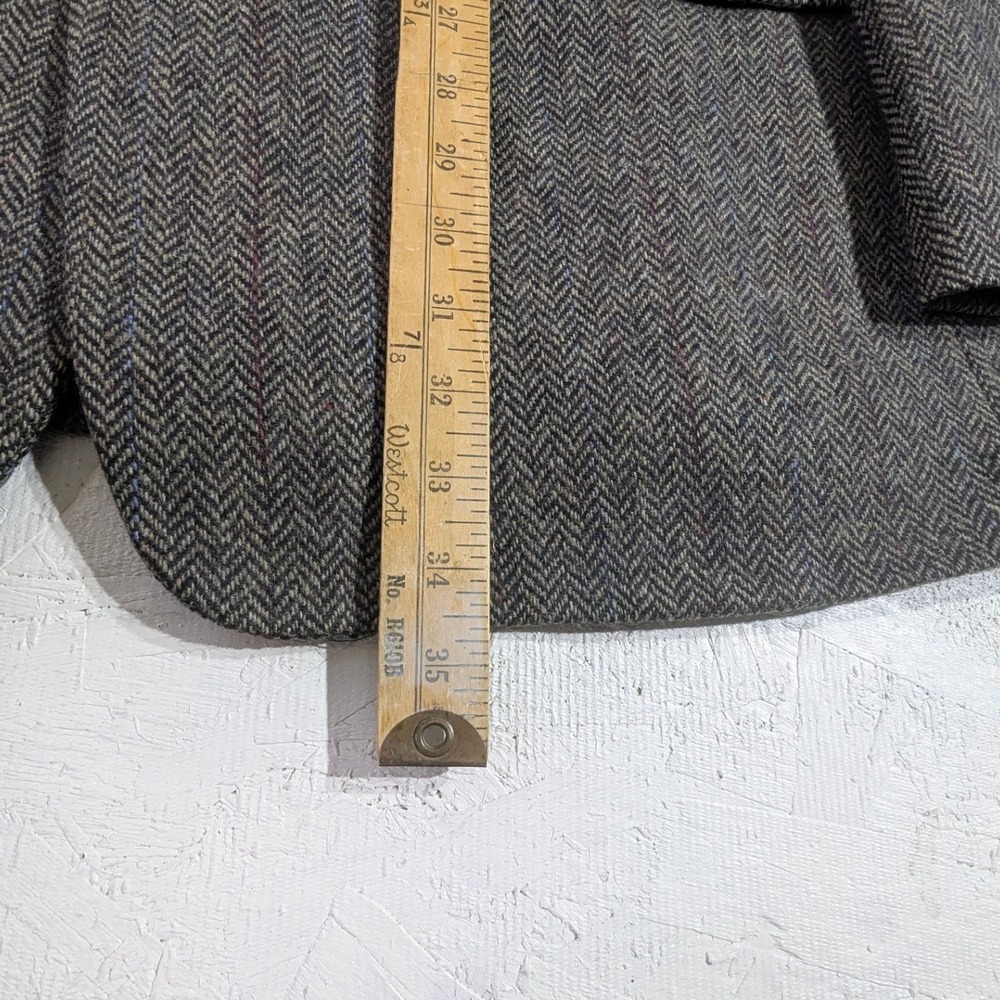 Clark 100% Wool Herringbone Blazer 48L Gray Brown - Picture 4 of 16